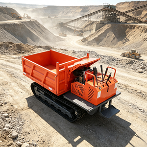 Chargeuse sur chenilles diesel de 1 tonne avec benne hydraulique, pompe et engrenages, moment de charge élevé pour ferme/verger/rizière, certifiée CE - Product Image 6