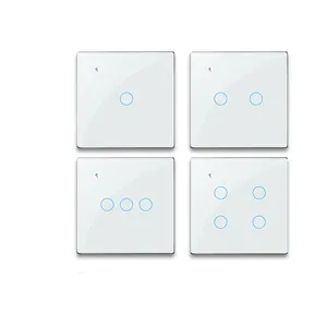 ZigBee Smart Home Wifi Wall Touch Switch, 2/3 Way, Painel de Vidro Temperado Whole House Light Control SwitchAC85-240V,1/2/3/4 Gang
