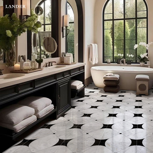 Lander đá bằng tia nước hoa mẫu đá cẩm thạch khảm đá cẩm thạch Gạch Mosaic cho nhà bếp backsplash gạch và phòng tắm tường gạch