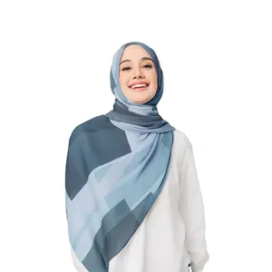 P.Healthy Hot Products Tudung Bawal Printed Chiffon Hijab Pleated Luxury Scarf for Muslim Winter Shawls