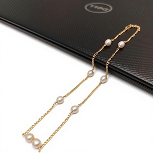 Pulsera de Perlas Barrocas Chapadas en Oro de Primera Calidad, con Cadena Larga, para Mujer, Colección para Bodas y Fiestas - Product Image 2