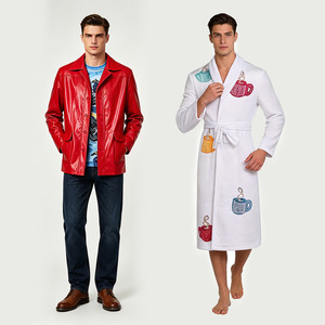 Conjunto de Disfraz de Cosplay de Star's Edge Tyler Durden, Chaqueta de Cuero y Bata de Baño, Juego de Rol de Fight Club - Product Image 1