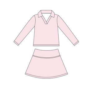 ชุดกระโปรงพิมพ์ลายสีน้ำเงินสำหรับเด็กผู้หญิง รุ่น GSD1589 rts Little active girl ชุดโยคะแขนยาวสำหรับเด็กผู้หญิงช่วงฤดูร้อน - Product Image 5