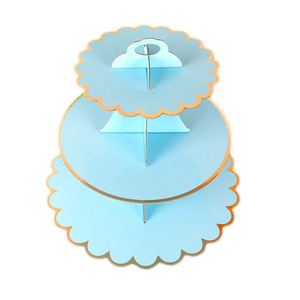 Espositore per cupcake con doratura in carta a tre strati, festa di compleanno, decorazione per torta, cremagliera per dessert da sposa - Product Image 3