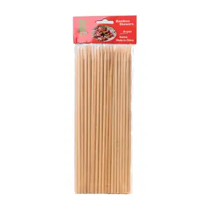 Manufacturers food grade Eco-Friendly Disposable Natural Round/Pointed Fruit BBQ Tools Grill Sticks Natural Rattan Bamboo Sticks