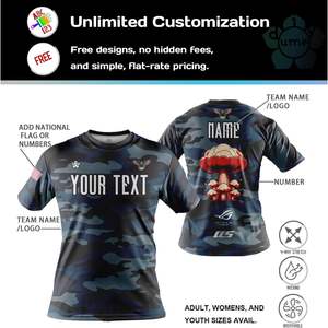 Camiseta Deportiva Personalizada Unisex de Manga Corta con Estampado de Camuflaje para Correr y Esports - Product Image 4