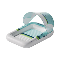 Radeau flottant gonflable pour adultes, avec pare-soleil détachable, lit flottant gonflable, dossier, canapé aquatique, pour se prélasser