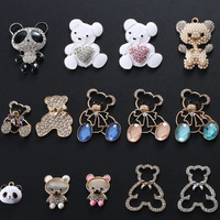 Breloques pour chaussures en alliage de zinc motif ours mignon, pendentifs émaillés 3D pour sandales perforées et sangles de téléphone portable - Vente en gros