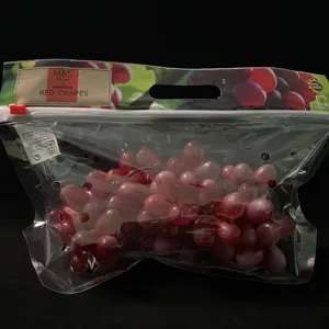 사용자 정의 로고 인쇄 투명 투명 식품 등급 슬리퍼 지퍼 지퍼락 적층 과일 포도 체리 야채 포장 가방