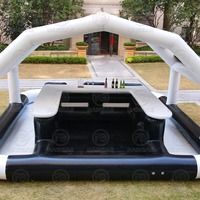 Bar de piscine gonflable en PVC pour événements en plein air, fête, pub aquatique, noir, vert, rouge, bleu, jaune, rose, tente de bar de piscine gonflable avec sièges