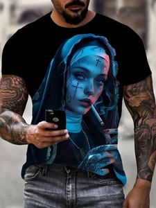 2025 estate nuova t-shirt a manica corta <span class=keywords><strong>fantasia</strong></span> modello di immagine personaggio maschile Versatile - Product Image 6