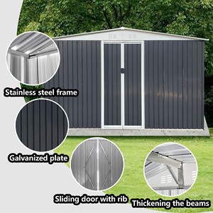 <span class=keywords><strong>Vente</strong></span> Directe – <span class=keywords><strong>Hangar</strong></span> de Stockage Préfabriqué en Métal Galvanisé 12x10FT, Facilement Assemblable, Haute Capacité de Charge, Multi-Zones pour Entrepôt - Product Image 5