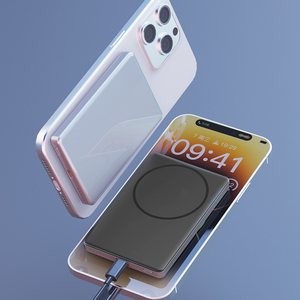 5000mah超スリム磁気高速充電モバイルパワーバンクタイプC充電ポートワイヤレス充電器3A - Product Image 5