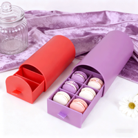 Matériaux recyclés biodégradables sur mesure, boîte à gâteaux en papier de luxe de qualité supérieure en forme d'arche, pour macarons au chocolat de qualité alimentaire