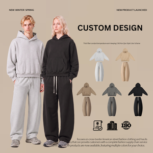 Wholesale Custom Logo 350G <strong>Fleece</strong> Lined Hoodie <strong>Men</strong> Boxy Pullover Sweatshirt Patch Pocket Cotton Blend Streetwear - Product Image 4