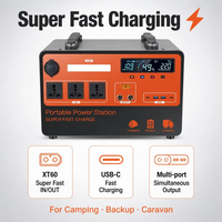 Centrale Électrique Portable MP5 600-1800W 480-2520Wh LiFePO4 Démarrage de Voiture 3 Prises CA 800W Solaire 65W PD 18W QC Port Aviation Camping