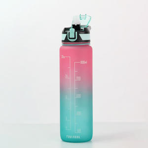 Borraccia Motivazionale in Plastica all'Ingrosso, Borracce Nere Rotonde Simili con Manico da 32oz, Produttore di Borracce in Tritan - Product Image 2