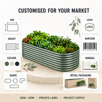Kit de Jardinière Modulaire Surélevée en Acier Galvanisé Ondulé pour Légumes, Fabrication OEM, Vente en Gros, Usine Australie