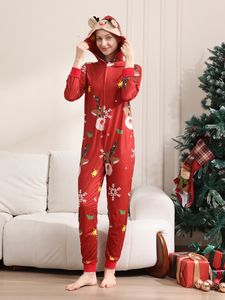 Noël famille correspondant à capuche dessin animé combinaison pyjamas festif noël jammies ensembles pour toute la famille vacances Pjs noël - Product Image 3