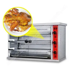 Eléctrico rotativo cerdo pato pollo pescado asado carne asador horno comercio eléctrico máquina freidora de pollo