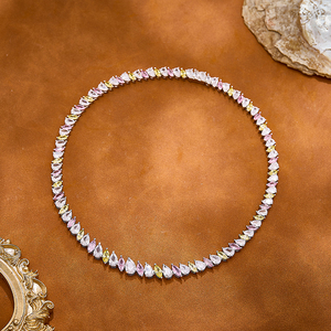 Collana con Diamante Giallo Romano, Placcatura Elettrolitica, Separazione del Colore, Stile Retrò <span class=keywords><strong>Opera</strong></span>, Modellazione <span class=keywords><strong>Abbigliamento</strong></span> Femminile, Choker con Zirconi - Product Image 4