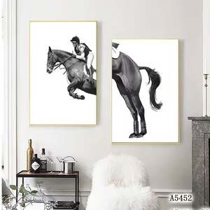 Pintura al Óleo Moderna y Abstracta Personalizada <span class=keywords><strong>de</strong></span> un Caballo Corriendo, Arte <span class=keywords><strong>de</strong></span> Pared <span class=keywords><strong>de</strong></span> Estilo Lujoso sobre Lienzo - Product Image 5