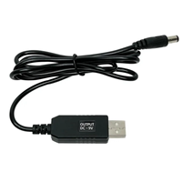 Cable USB de refuerzo 5.5 * 2.1mm DC a DC 5V/9V/12V para Power Bank y Router Inalámbrico, línea de conversión de voltaje 5V