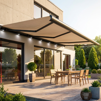Auvent rétractable en aluminium pour extérieur, imperméable, électrique, avec protection contre la pluie, pour balcon, cassette intégrale, motorisé, télécommande, terrasse