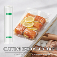Rouleaux de film sous vide prédécoupés gaufrés, sacs de conservation alimentaire thermoscellables pour aliments pour animaux et conserves, compatibles micro-ondes