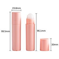 Flacon roll-on vide en PP rose mat personnalisé pour crème contour des yeux, huile parfumée, senteurs de créateur, déodorant en plastique avec bille roulante