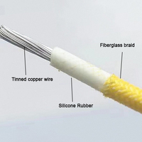 Câble de pièces de chauffage isolé en silicone résistant aux hautes températures, tressé en fibre de verre YL 300C