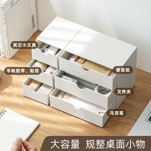 <b>Plastic</b> Storage <b>Drawer</b> Organizer 3 Tier Desktop Box With Lid And Compartments <b>Stackable</b> Office Organizer - Product Image 5