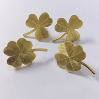 Poignées décoratives de luxe en laiton, motif trèfle à quatre feuilles, pour meubles, armoires, tiroirs et portes