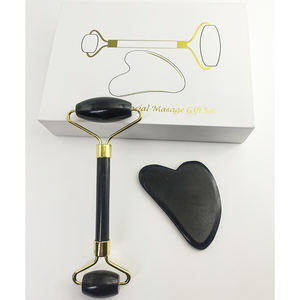 Factory Wholesale Natural pink Crystal Custom logo Rose Quartz Jade Roller and Gua Sha <b>Tools</b> <b>Sets</b> - Product Image 5