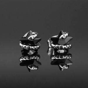 Pendientes de Acero Inoxidable de Moda, con Cristales Negros y Dijes de Serpiente, Accesorios de Joyería para Dropshipping - Product Image 4