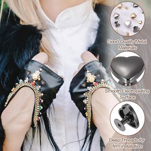 PATIKIL Mm Ensembles de rivets en forme de cœur, rivets à double capuchon pour le cuir, la confection, la décoration, la réparation, le bricolage et les vêtements - Product Image 3