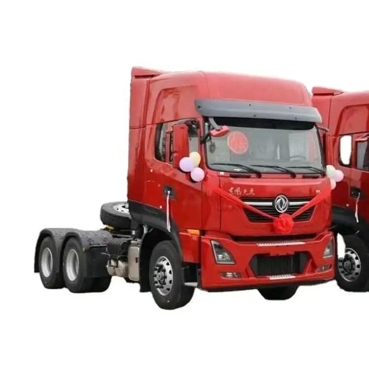 प्रयुक्त डोंगफेंग ट्रैक्टर ट्रक 6x4 450hp हेवी ड्यूटी ट्रैक्टर ट्रेलर RHD ट्रक बिक्री के लिए चीन में कम कीमत पर