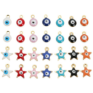 เครื่องรางดวงตาปีศาจ |   จี้ห้อยเคลือบทอง 18K PVD บนสแตนเลสสตีลเคลือบเงา รูปทรงนาซาร์ สำหรับทำสร้อยข้อมือ สร้อยคอ DIY - Product Image 4