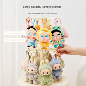 Caja de Almacenamiento Giratoria, Exhibidor de <span class=keywords><strong>Mano</strong></span>, Plástico Transparente, para Muñecos de Peluche Labubu, Exhibidor de Colgantes, Apilable, 2L - Product Image 2