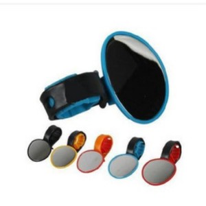 Bicycle Rearview Mirror Handlebar Mount Compact Mountain Bike Road Bike <b>Cycling</b> Accessory Blue Yellow Red Black Orange ABS - Product Image 2