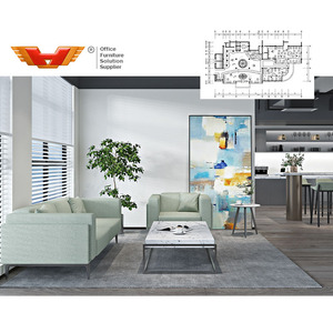 Fabricante edificio de oficinas sala de negociación moderno conjunto de muebles de recepción de oficina sofá de oficina de cuero individual - Product Image 3