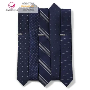 Dasi sutra buatan kustom untuk pria dasi sutra 100% dasi leher sutra dengan Logo