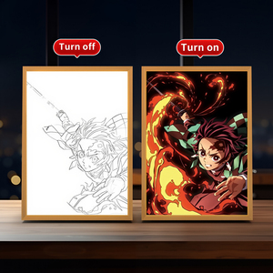 New Anime <span class=keywords><strong>LED</strong></span> sơn ánh sáng với khung gỗ thiết kế hiện đại cho trang trí nội thất và kỳ nghỉ sử dụng - Product Image 5