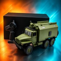 Camion militaire RC à l'échelle 1/16, 6x6, véhicule télécommandé tout-terrain, jouet d'escalade pour enfants avec lumières et chargeur