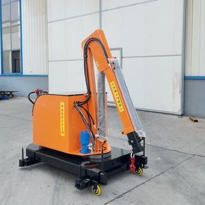 Gru idraulica da pavimento con piattaforma girevole elettrica a 360 gradi, gru mobile semovente da 2 tonnellate - Product Image 1