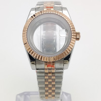 Boîtier de montre Trendybay en acier 914L haute dureté avec loupe intégrée et verre saphir – Kit d'assemblage pour montre homme tendance et professionnelle