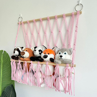 Support de rangement en macramé fait main pour chambre d'enfant, salle de jeux, salon, salle de bain, pliable, pour pot de fleurs