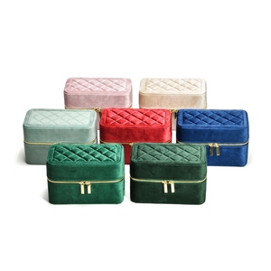 Household Portable Velvet <b>Jewelry</b> <b>Box</b> <b>Large</b> Capacity Jade Bracelet Storage <b>Jewelry</b> <b>Box</b> Wholesale of <b>Jewelry</b> Boxes - Product Image 2