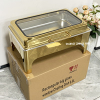 Chauffe-Plat Électrique de Luxe Golden Key 9L en Acier Inoxydable 300W pour Traiteur, Mariages, Buffets, Hôtels et Restaurants