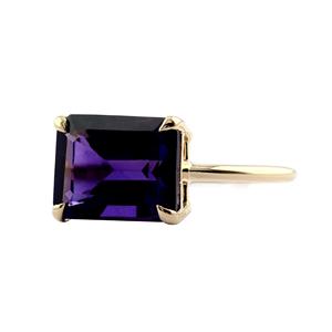 Genuina Plata de Ley 925 5,00 Ct púrpura amatista piedra preciosa solitario anillo chapado en oro amatista compromiso joyería hecha a mano - Product Image 3